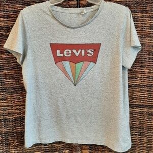 Levi's Size XL Vintage Retro Graphic Short Sleeve Tee Shirt Grey Rainbow Pride